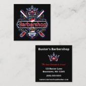 American Barber Pole Personalize Vierkante Visitekaartje (Voorkant / Achterkant)