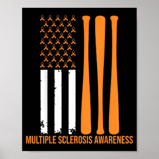 American Baseball Sports Multiple Sclerosis Awaren Poster