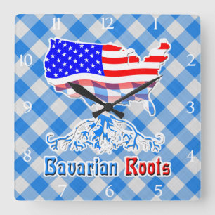 American Bavarian Roots Square klok