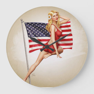 American Beauty - Horloge Rétro Pin-Up