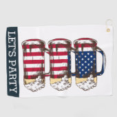 AMERICAN Beer LETS PARTY BACKDROP Golfhanddoek (Horizontaal)