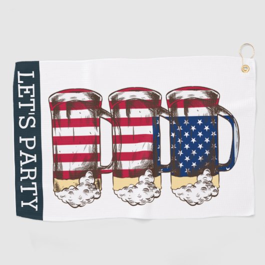 AMERICAN Beer LETS PARTY BACKDROP Golfhanddoek (Horizontaal)