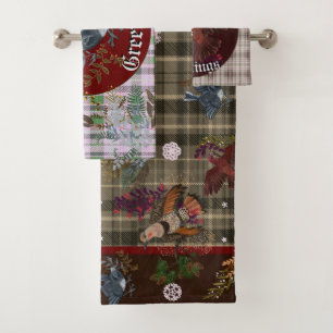 American Bird Woodland kerstpatroon Bad Handdoek