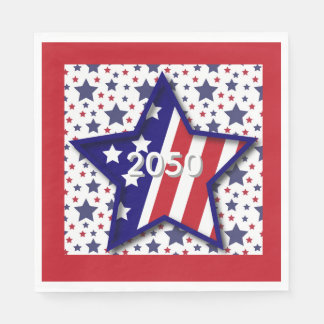 American Birthday 2026 Star Paper Napkin Servet