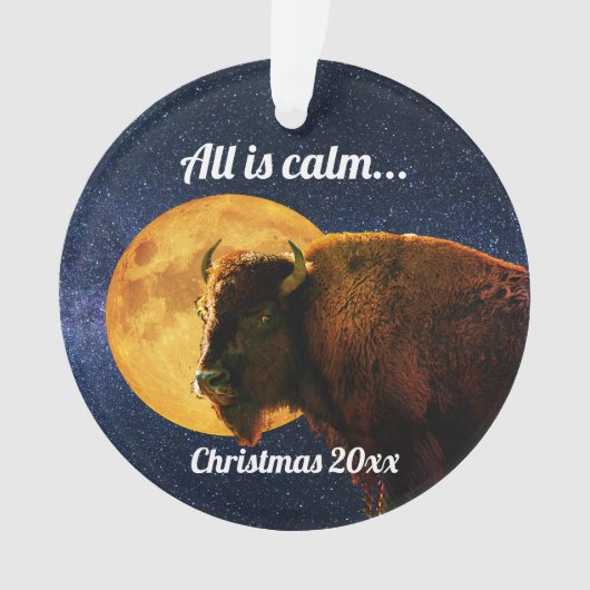 American Bison All is Calm Christmas Ornament (devant)