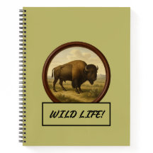 American Bison Dark Khaki Spiral Notitieboek