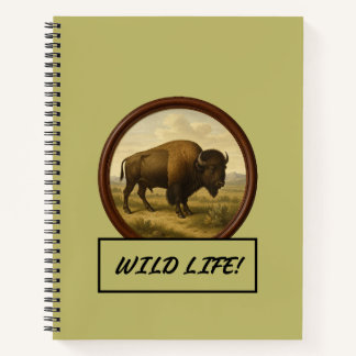 American Bison Dark Khaki Spiral Notitieboek