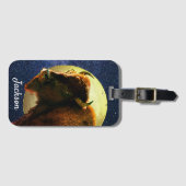 American Bison en Full Moon Bagagelabel (Voorkant (horizontaal))