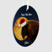 American Bison, Full Moon en Santa Hat Ornament (voorkant)