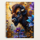 American Bison in textured Flower *Personalize* (Devant)