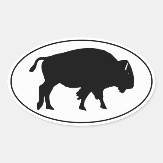 American Bison Oval Logo Ovale Sticker (Voorkant)