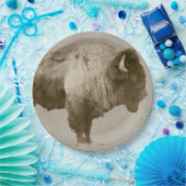 American Bison. Papieren Bordje (Feest)