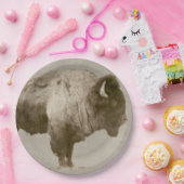 American Bison. Papieren Bordje (Feest)