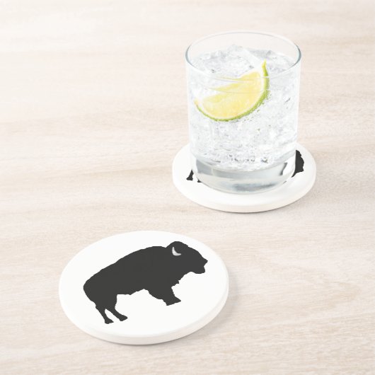 American Bison Zandsteen Onderzetter (Zijkant)