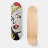 American Blonde Retro Pop Art Skateboard (Voorkant)
