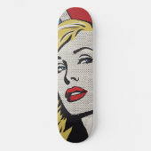 American Blonde Retro Pop Art Skateboard (Voorkant)