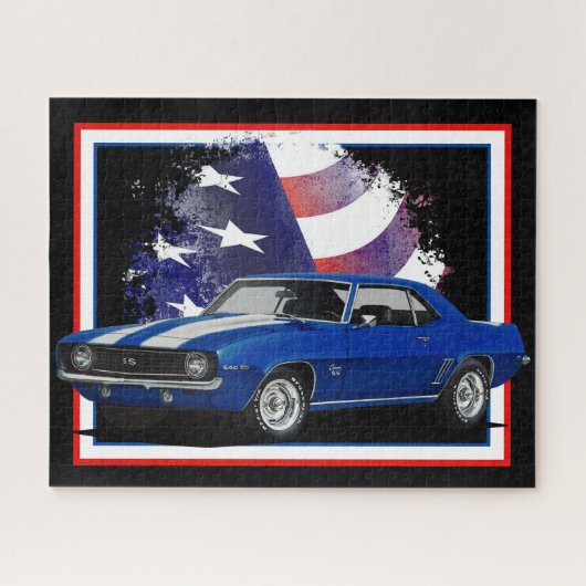 American Blue Muscle Car Legpuzzel (Horizontaal)
