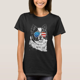 American Border Collie 4 juli Patriottische Hond B T-shirt