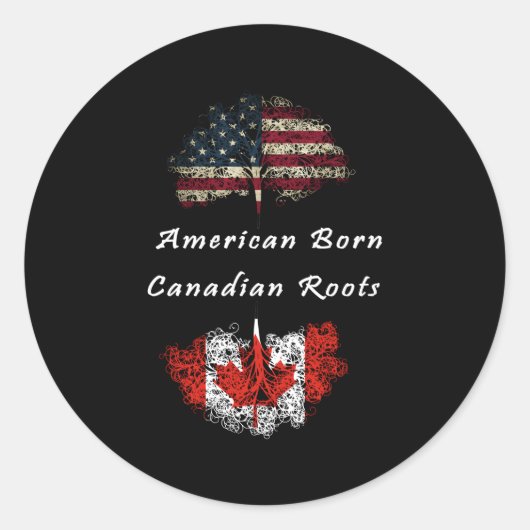 American Born Canadian Roots Ronde Sticker (Voorkant)