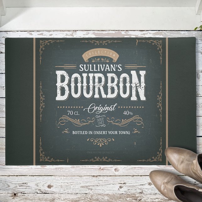 -American Bourbon Personalized Whiskey Bar Deurmat (Creator heeft geüpload)