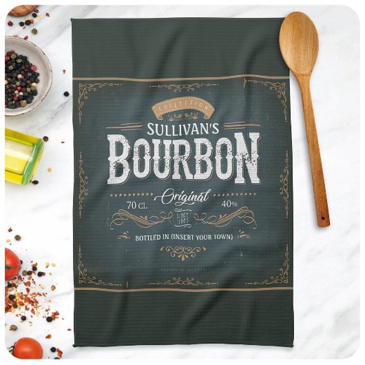 -American Bourbon Personalized Whiskey Bar Theedoek