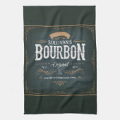 -American Bourbon Personalized Whiskey Bar Theedoek (Verticaal)