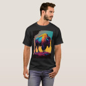 American Buffalo Animal Pop Bison Grilling 1 T-shirt (Voorkant volledig)