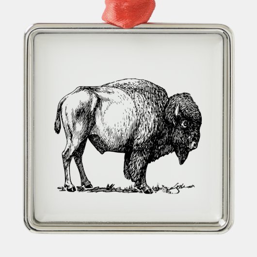 American Buffalo Bison Metalen Ornament (Voorkant)