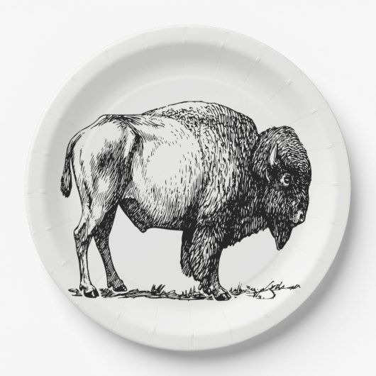 American Buffalo Bison Papieren Bordje (Voorkant)