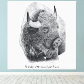 American Buffalo Canvas Afdruk (Insitu (Houten vloer))