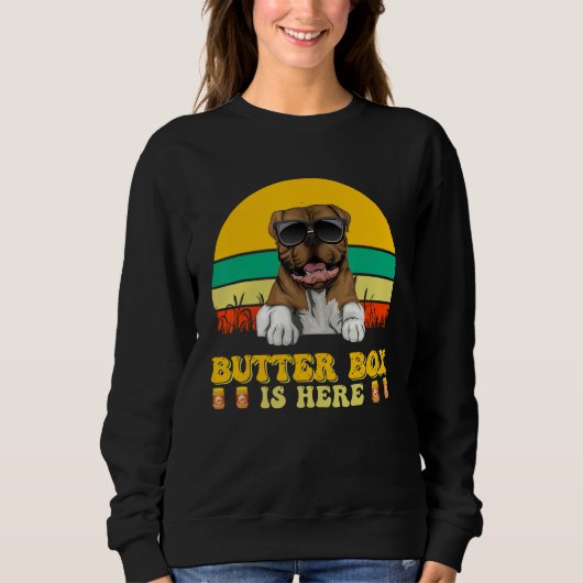 American bulldog Dog Butter Box Is Here Father s D Trui (Voorkant)