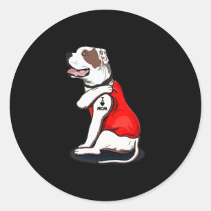 American-bulldog hond Ik hou van mam Tattoo Ronde Sticker