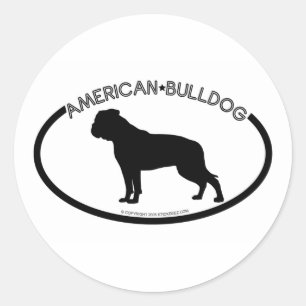 American Bulldog Silhouette Zwart Sticker
