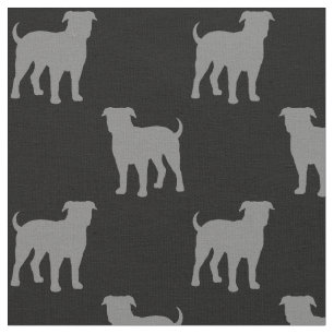 American Bulldog Silhouettes Pattern Cool Dogs Stof