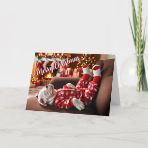 American Bulldog Sweet Dreams Carte de Noël