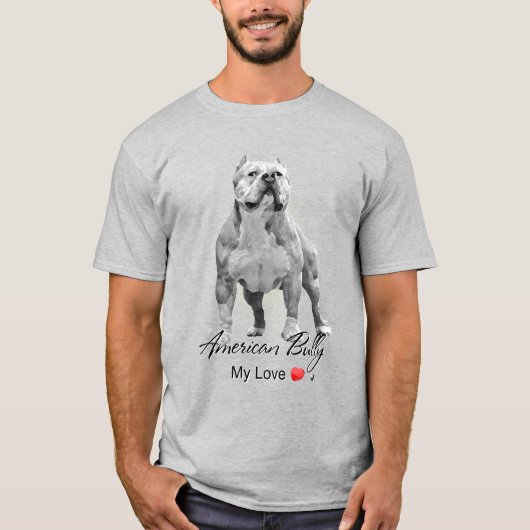 American Bully Abbildung mit Inschrift T-shirt (Voorkant)