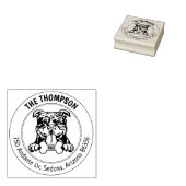 American Bully Dog Retouradres Familie Rubberstempel (Gestempeld)