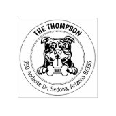 American Bully Dog Retouradres Familie Rubberstempel (Afrduk)