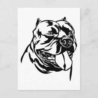 American Bully Dog, zwart silhouet Hoody Briefkaart