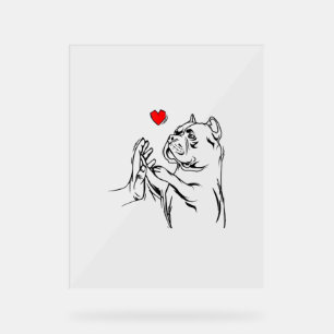 American Bully Love Cute Pitbull Dog Mom Funny Gir Acryl Bord