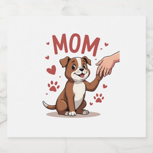 American Bully Mam Cute Dog Mama Funny Women Sparkling Wijnetiket (Enkel label)