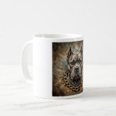 American Bully Pitbull with Gold Chain Koffiemok (Voorkant links)