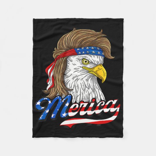 American Byld Eagle USA Vlag 4 juli Eagle USA Fleece Deken (Voorkant)