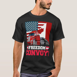 American Canada Flag Freedom Convoy 2022 Support T T-shirt