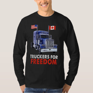 American Canada Flag Freedom Convoy 2022 TRUCKER D T-shirt