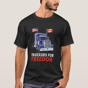 American Canada Flag Freedom Convoy 2022 TRUCKER D T-shirt