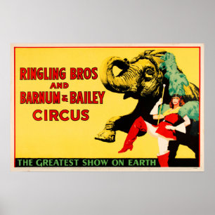 AMERICAN CIRCUS Ringling Bros  Acrobat-Show Poster