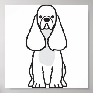 American Cocker Spaniel Dog Cartoon Poster