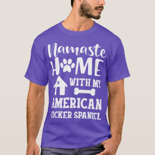 American Cocker Spaniel Namaste thuis met mijn ame T-shirt