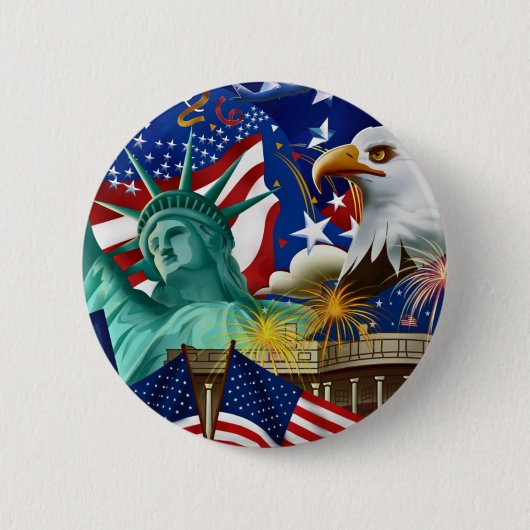 AMERICAN COLLAGE RONDE BUTTON 5,7 CM (Voorkant)
